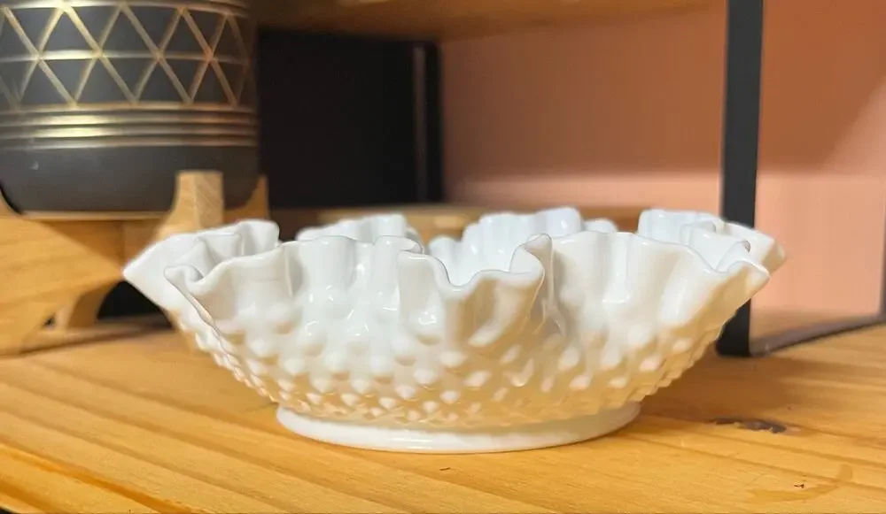 Vintage Fenton Hobnail 8” Bonbon dish
